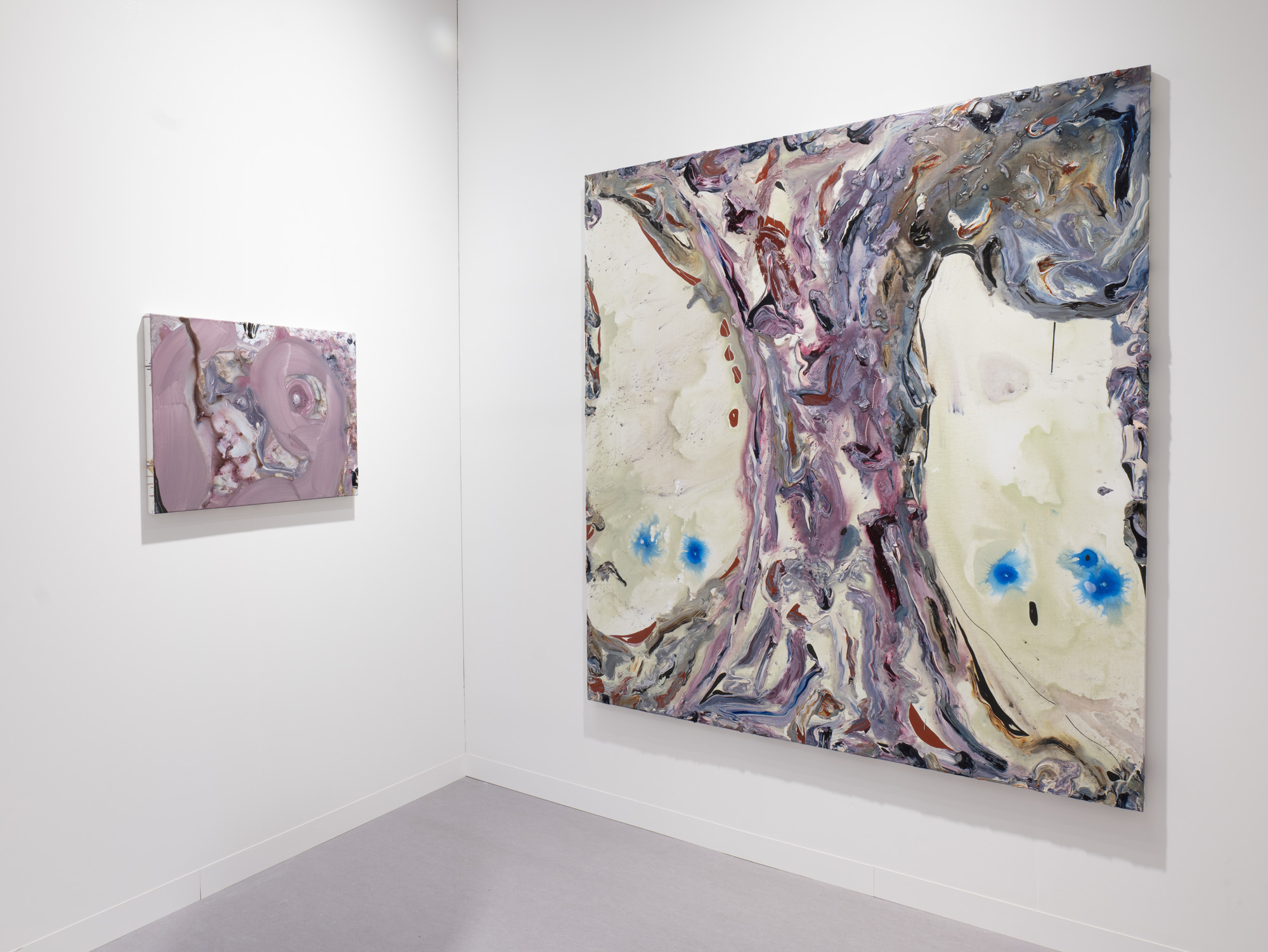 ALT : Peinture abstraite phénoménologique de Manuel Mathieu aux formes amorphes et nuances organiques.